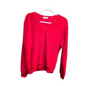 Zig-zag L vintage sweater red